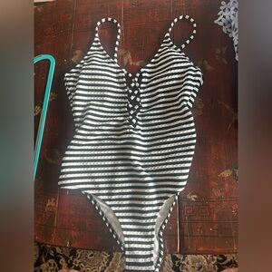 Volcom low back one piece bathing suit! Only worn once!